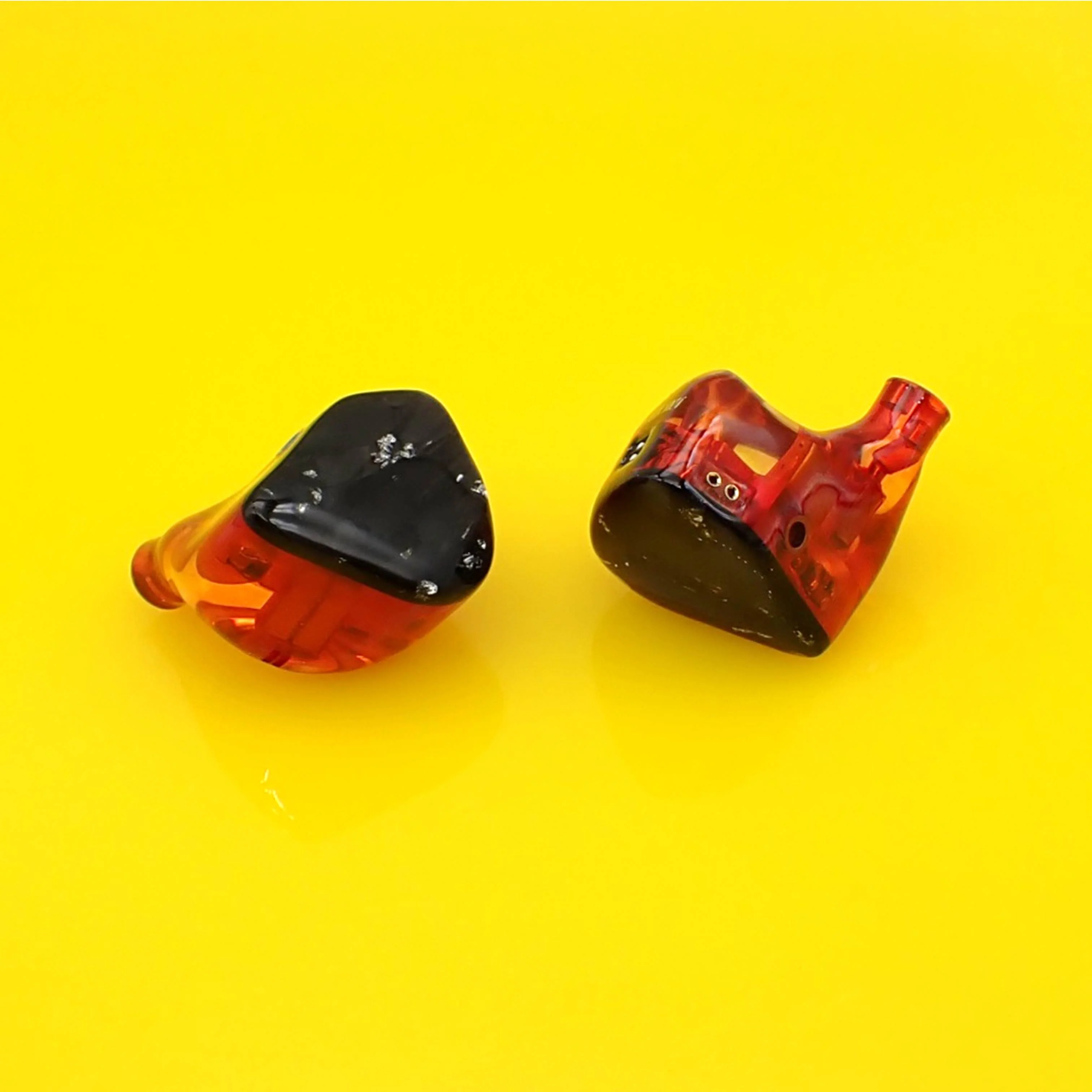 Penon x Effect Audio Archangel IEM in red resin shells with cable attached